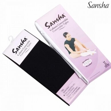 Baletinės pėdkelnės „Sansha" su skyle „T90" (baleto rožinė, juoda sp.) 3